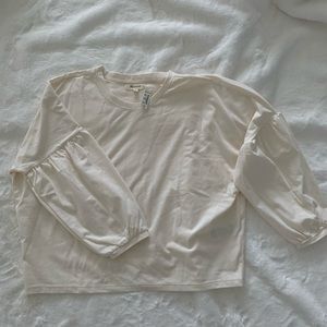 Madewell Crepe Drop-Shoulder Bubble-Sleeve Tee